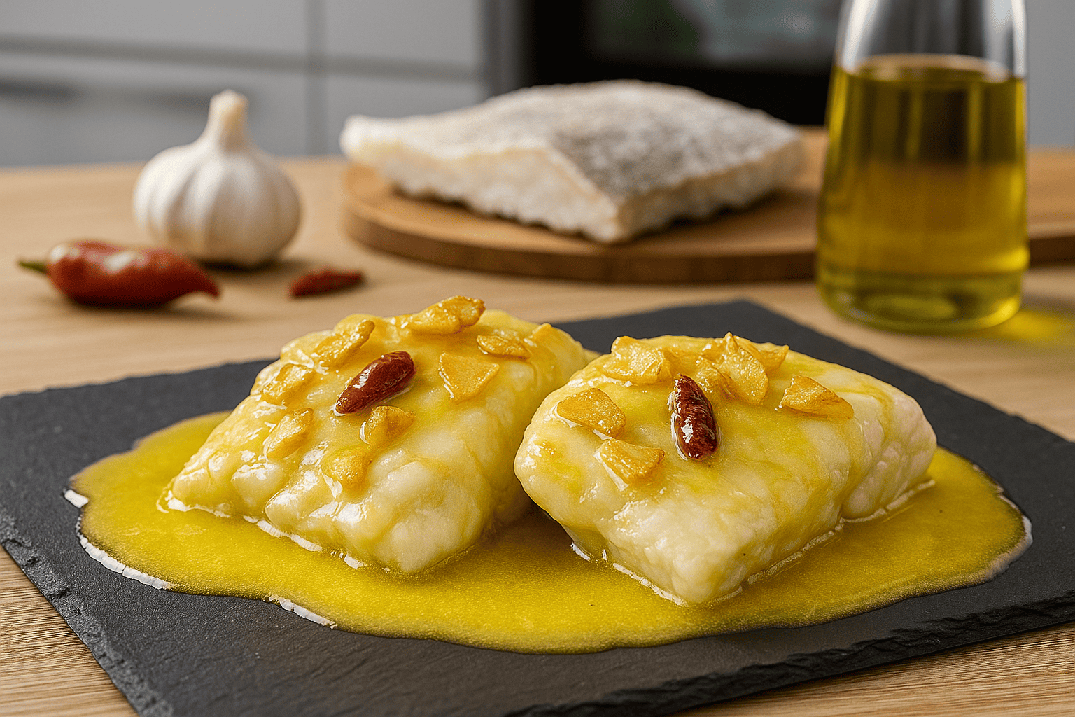 Receta de bacalao al pil pil